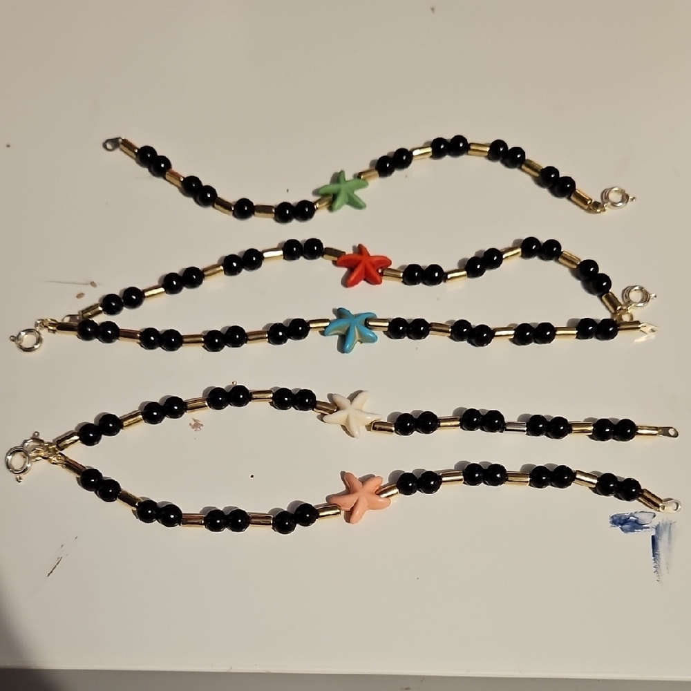Meru Jewelry Starfish Charm Beaded Bracelet
